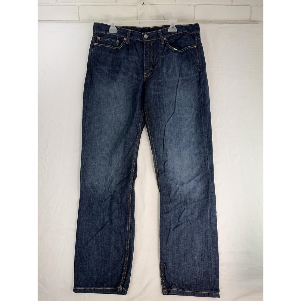 Levis 514 Jeans Mens 36x32 Blue Denim Straight Leg Mid Rise Stretch Classic